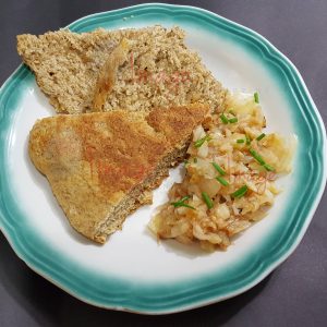 IF-5402 Bake and Shark Multi Logo Bake and Saltfish Buljol - Traditional Caribbean Dish - Stock Photo