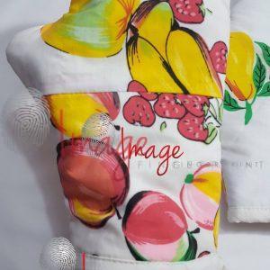Handmade Fruit-Pattern Fabric Oven Mitt on Hand